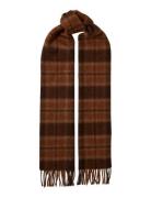 Selected Slhtope Wool Check Scarf Brun