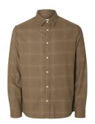 Selected Slhslimowen-Brushed Shirt Ls Noos Brun