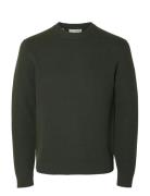Selected Slhdane Ls Knit Structure Crew Neck Noos Grön
