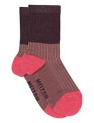 Melton Block Colour Socks Burgundy