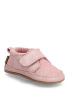 Melton Shimmer Leather Slippers Rosa