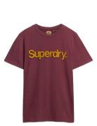 Superdry Classic Core Logo Shadow Tee Burgundy