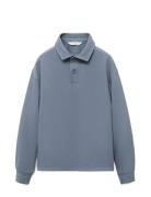 Mango Polo-Neck Sweatshirt Blå