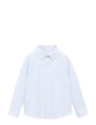 Mango Striped Oxford Shirt Blå