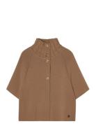 BUSNEL Lisalou Cableknit Collar Cape Brun