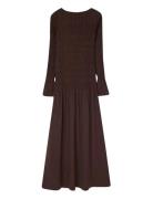 Lexington Clothing Smock Detail Maxi Dress Brun