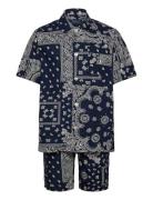 Polo Ralph Lauren Striped Cotton Pajama Set Marinblå