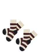 FUB 2-Pack Two-T Stripe Socks Kräm