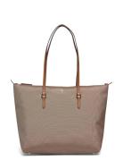 Lauren Ralph Lauren Nylon Medium Keaton Tote Bag Beige