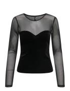 ONLY Onlsmooth L/S Mesh Mix Top Box Jrs Svart
