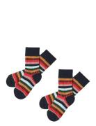 FUB 2-Pack Classic Stripe Socks Marinblå