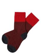FUB 2-Pack Colour Block Socks Röd