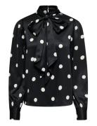 ONLY Onllydia L/S Satin Bow Shirt Wvn Svart