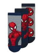 Name It Nmmadus Spider 3P Sock Mar Marinblå