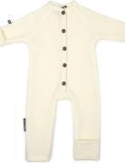 Smallstuff Jumpsuit, Merino Wool W. Buttons, Offwhite Beige