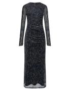 French Connection Zaria Mesh L/S Dress Svart