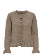 ONLY Onlrima Life Ls Fril Butto Cardi Cs Knt Brun