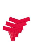 Lindex Brief Thong Low Lacey 3 Pack Röd