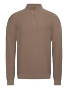 Casual Friday Cfvisti 0225 Structured Halfzip Kni Beige