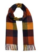 GANT Wool Multi Checked Scarf Orange