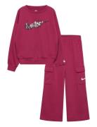 Nike T8-French Terry Pant Set Rosa