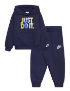 Nike T8-French Terry Pant Set Marinblå