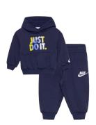 Nike T8-French Terry Pant Set Marinblå