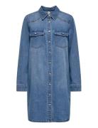 ONLY Onllisa L/S Dnm Dress Gua Blå