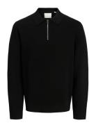Jack & J S Jprblamilano Stitch Knit Zip Polo Sn Svart