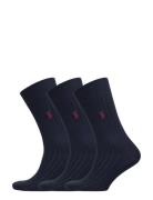 Polo Ralph Lauren Ribbed Crew Sock 3-Pack Blå