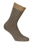 Alpacasocks&Co Merino Silk Rib Crew 1-Pack Brun