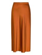 Ahlvar Gallery Hana Satin Silk Skirt Orange