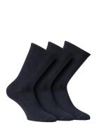Alpacasocks&Co Knitted Merino Socks In 3-Pack Mixed Marinblå