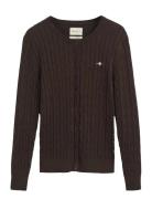 GANT Stretch Cotton Cable Cardigan Beige