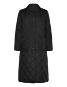 Lauren Ralph Lauren Logo Quilted Down Long Coat Svart