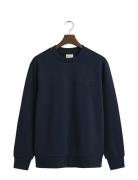 GANT Reg Tonal Shield C-Neck Sweat Marinblå