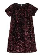 Creamie Dress Velour Sequins Svart