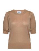 Minus Msliva Puff Sleeve Metallic Knit Pu Beige