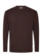 Lindbergh Over D Pocket Tee L/S Burgundy