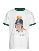 Ralph Lauren Kids Polo Bear Cotton Ringer Tee Vit
