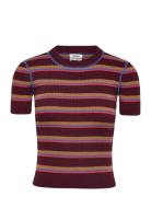Monki Mini Knitted Top Burgundy