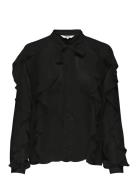ONLY Onltaryn Ls Romantic Ruffle Blouse Wvn Svart