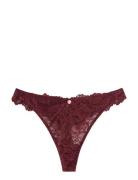 Lindex Thong In Lace With Regular Waist Burgundy