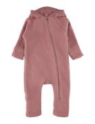 Mikk-line Wool Baby Suit W Ears Rosa