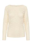 Cream Cringe Lace Blouse Kräm