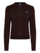 Polo Ralph Lauren Cable-Knit Wool-Cashmere Cardigan Brun