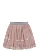 Minymo Skirt Mesh W. Emb. Rosa