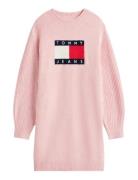 Tommy Jeans Tjw Flag Sweater Dress Ext Rosa