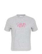 Calvin Klein Jeans Ss Fitted Script Calvin Klein Te Grå