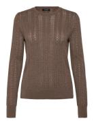 Lauren Ralph Lauren Pointelle-Knit Cotton-Blend Sweater Brun